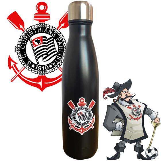 Imagem de Recipiente de Academia Inoxidável 750ml Corinthians FC Leve e Prática Ideal Para Presente