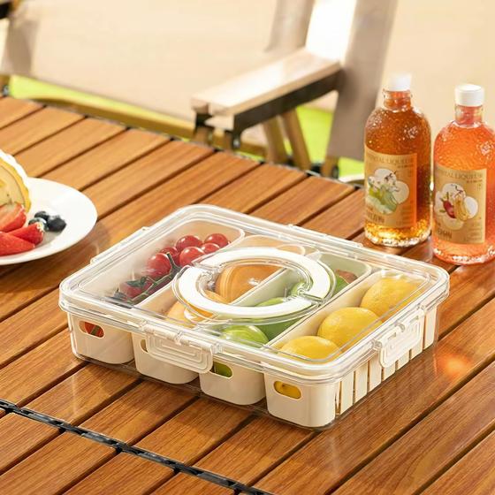 Imagem de Recipiente de armazenamento de alimentos MineSign Divided Snackle Box com tampas
