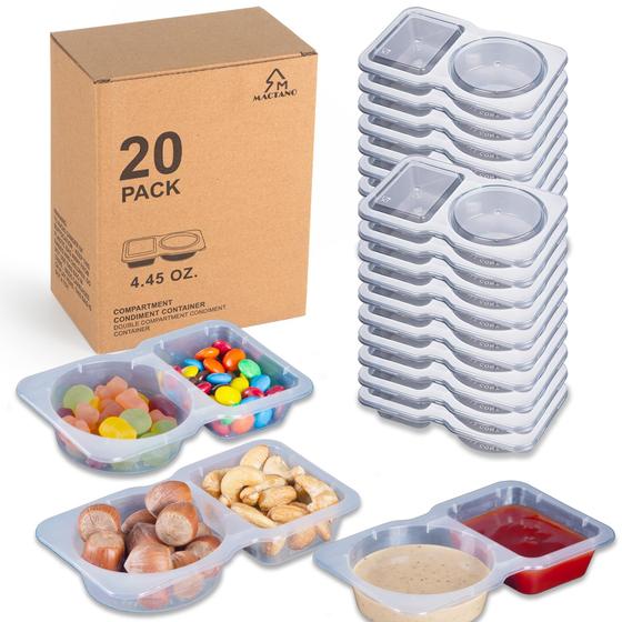 Imagem de Recipiente de condimentos MACTANO 20 conjuntos de compartimento duplo