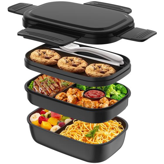 Imagem de Recipientes de almoço para adultos Bento Box HOMETALL 1900mL com utensílios