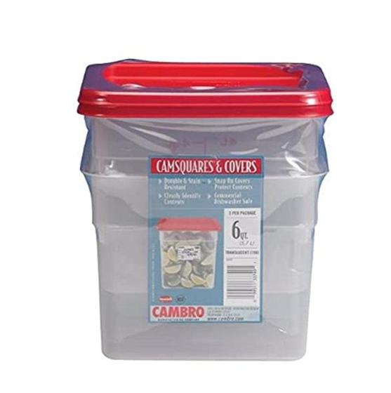 Imagem de Recipientes de armazenamento de alimentos Cambro 6 litros translúcidos, pacote com 2