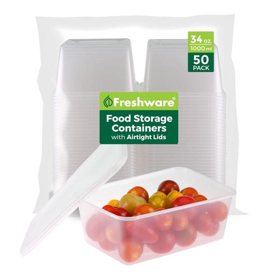 Imagem de Recipientes de armazenamento de alimentos Freshware 50 Set 1L com tampas sem BPA