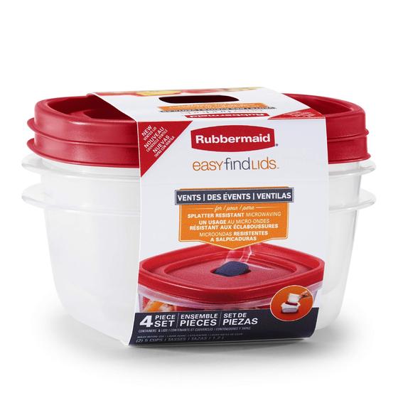 Imagem de Recipientes de Armazenamento de Alimentos Rubbermaid Easy Find - Pacote com 5 Peças