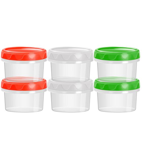 Imagem de Recipientes de plástico EONJOE 60 ml com tampas, molho para salada, pacote com 6