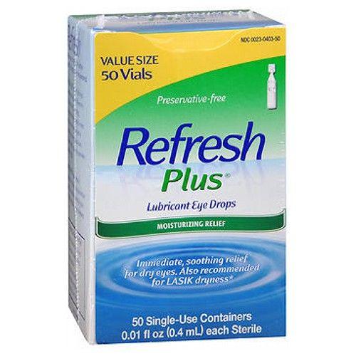 Imagem de Recipientes descartáveis para colírios lubrificantes Refresh Plus 50 ct da Refresh (pacote com 4)