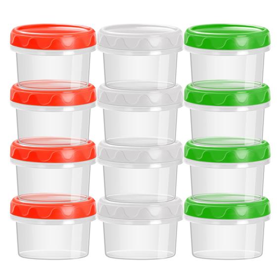 Imagem de Recipientes Plásticos EONJOE 120ml com Tampas Reutilizáveis - Pacote com 12