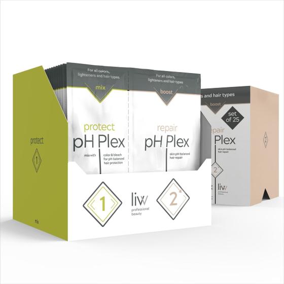 Imagem de Reconstrução Capilar pH Plex   Caixa com 25 sachês passos 1 e 2 