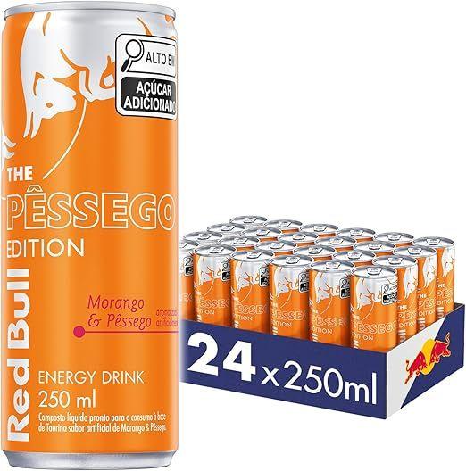 Red bull energy drink morango e pêssego 24und 250ml