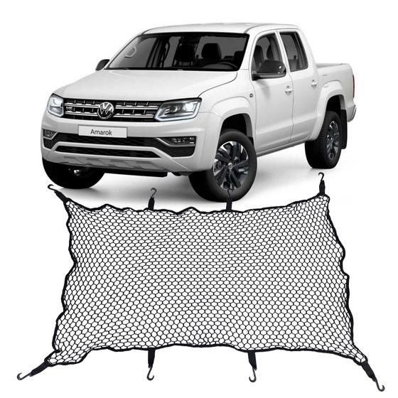 Imagem de Rede Caçamba Camionete Volkswagen Amarok 100x150 Reforçada com Elástico nas Pontas e Ganchos