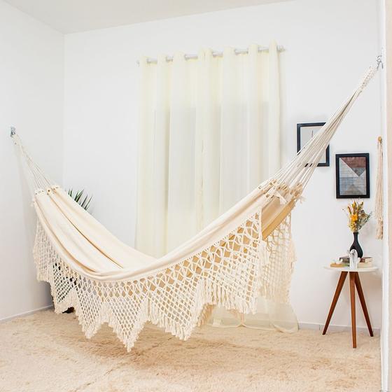 Imagem de Rede de Dormir Clone Exta Grande 100% Algodão com Detalhes Artesanais