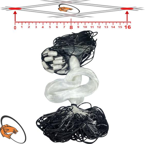 Imagem de Rede de Pesca Malha 16 Fio 0,40 1,92 Altura Comp. 50 Metros Boia Isopor Rede Pronta Profissional