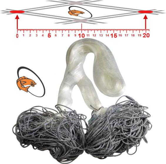 Imagem de Rede de Pesca Malha 20 Fio 0,50 4,80 Altura Comp. 100 Metros E. Embutido Rede Pronta Profissional