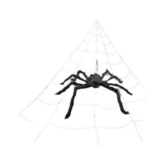 Imagem de Rede de Teia de Aranha Gigante para Halloween (5m) - Triangular, Pelúcia, Simulação de Alta Qualidade