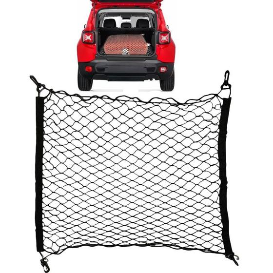 Imagem de Rede elástica organizador porta mala universal Carro Suv Pickup Grande 70x60cm Resistente Gancho