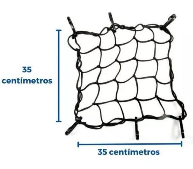 Imagem de Rede Elástica Para Capacete E Bagageiro Moto 35cm X 35cm Aranha