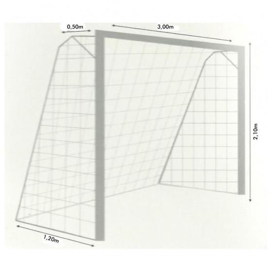 Imagem de Rede Futsal Standart Nylon Pe Fio 4 Branco 3,0x2,1x1,2x0,5 M