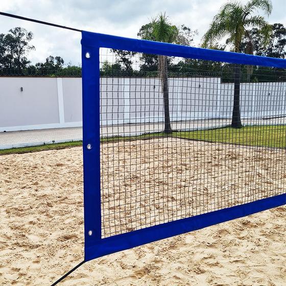 Imagem de Rede Multiuso Zaka Volei Beach Futevolei sem banda lateral Azul 9,60m x 1m