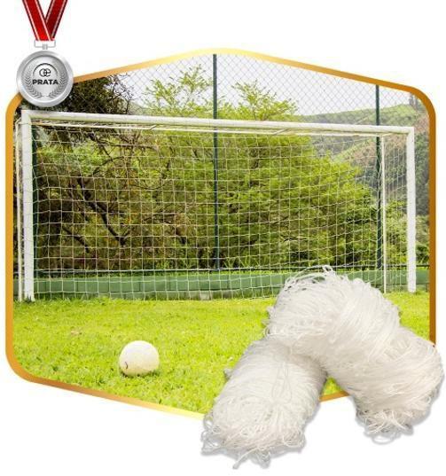 Imagem de Rede Para Gol/Trave De Futebol De Campo Oficial Fio 4 Seda