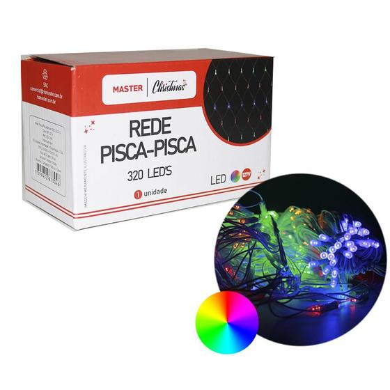 Imagem de Rede Pisca Pisca Led Mover 8 F Colorido 320 Lâmpadas 110V