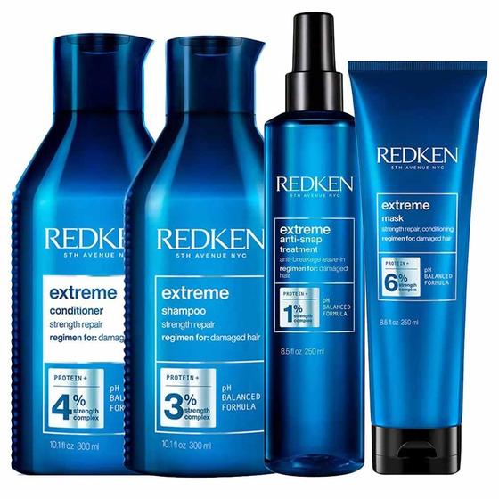 Imagem de Redken Extreme Kit  Shampoo + Condicionador + Máscara + Leave-In