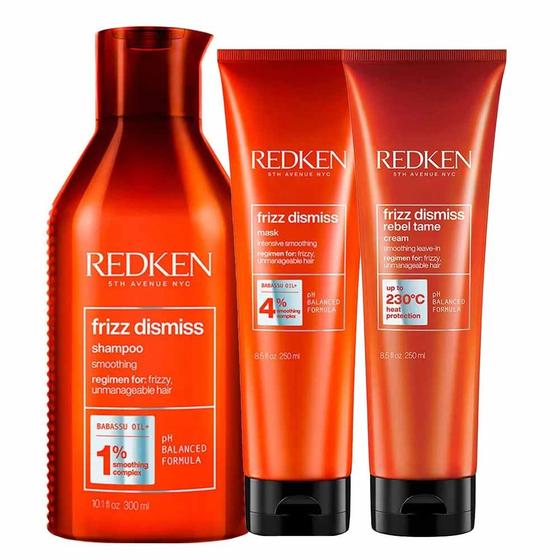 Imagem de Redken Frizz Dismiss Kit  Shampoo + Máscara + Leave  In