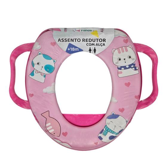 Imagem de Redutor de Assento com Alça Privada Vaso Bebê Rosa Pais & Filhos