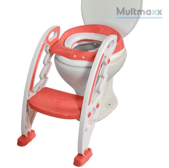 Imagem de Redutor de Assento com Escada Rosa - Multmaxx