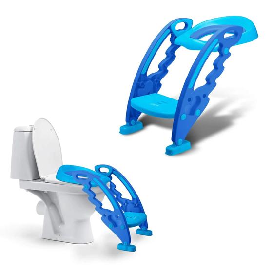 Imagem de Redutor de Assento com Escada Step Potty Azul 18+ meses até 20Kg Multikids Baby - BB051