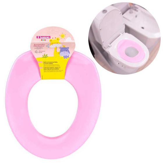 Imagem de Redutor de assento infantil meninas plástico rosa higiênico acento vaso sanitário Sanremo piniquinho