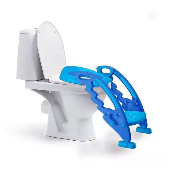 Imagem de Redutor de Assento Para Vaso Sanitário Com Escada Azul - BB051