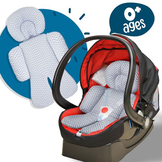 Imagem de Redutor para bebê conforto universal carrinho balanço Chevron Cinza