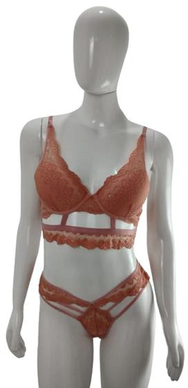 Imagem de REF813 - Conjunto Lingerie Top Bojo e Calcinha Fio Dental Detalhes