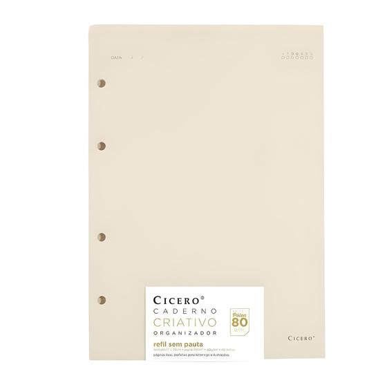 Imagem de Refil Caderno Argolado Cicero Polen 80g 17x24 sem Pauta 40 Folhas