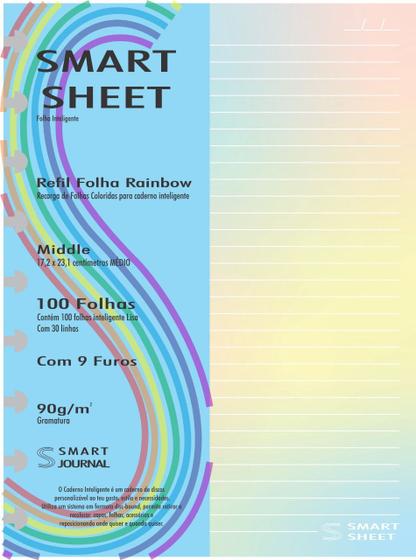 Imagem de Refil Caderno Discos Inteligente 90g Rainbow 100 Folhas M