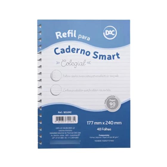 Imagem de Refil Caderno Smart Colegial com 48 Folhas DAC - Branco