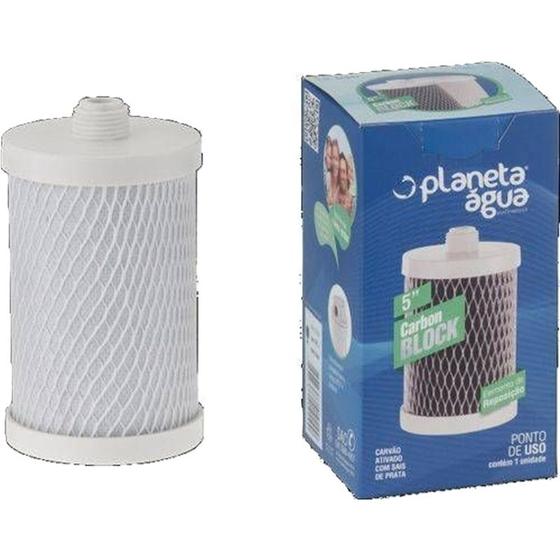 Imagem de Refil Carbon Block 5" Com Rosca código 1018A PLANETA AGUA " compatibilidade na descrição "