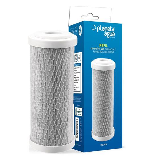Refil carbon block 7 sem rosca 1028 planeta agua Menor preço em Refil carbon block 7 sem rosca 1028 planeta agua