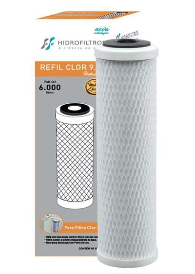 Refil carbon block 9 3/4 Hidrofiltros Menor preço em Refil carbon block 9 3/4 Hidrofiltros