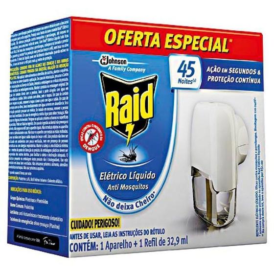 Imagem de Refil COM Aparelho Elétrico RAID 45 Noites 32,9ml