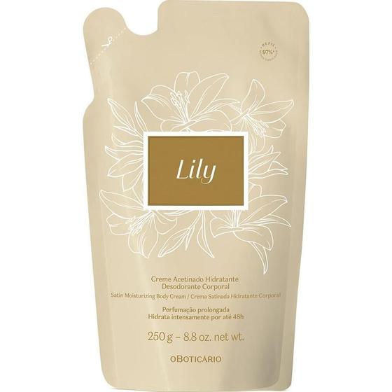 Imagem de Refil Creme Hidratante Acetinado Lily 250G De O Boticário