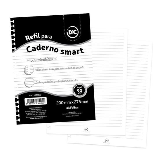 Imagem de Refil de Folhas Pautadas para Caderno Smart Universitário - DAC
