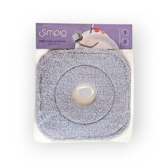 Imagem de Refil de microfibra para mop giratorio quadrado cinza simplo