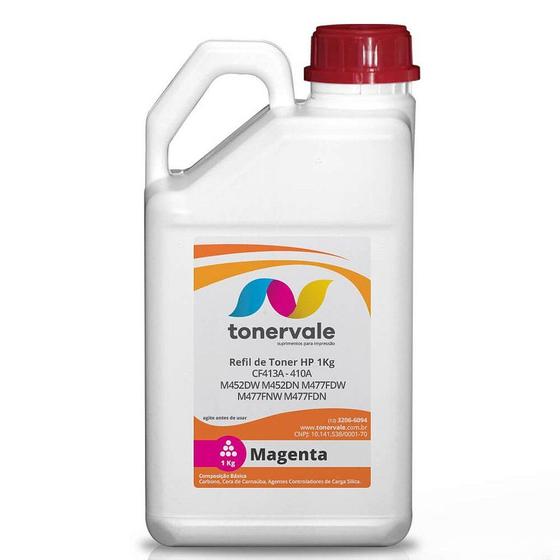 Imagem de Refil de Toner TankFull Para HP M452DW M452DN M477FDW M477FNW M477FDN - CF413A 410A Magenta de 1kg