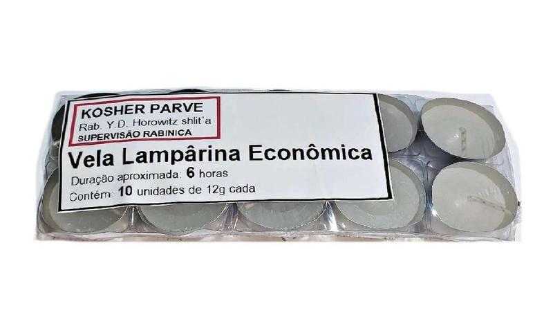 Imagem de Refil De Velas De Lamparina Shabat 10 Und Kosher 6 Horas