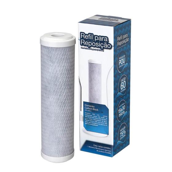 Imagem de Refil Elemento Carbon Block Filtro Purificador BBI Single 230 - PS230BR Encaixe
