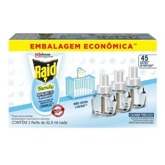 Imagem de Refil Elétrico Raid Family Pague 2 Leve 3 32,9ml Cada