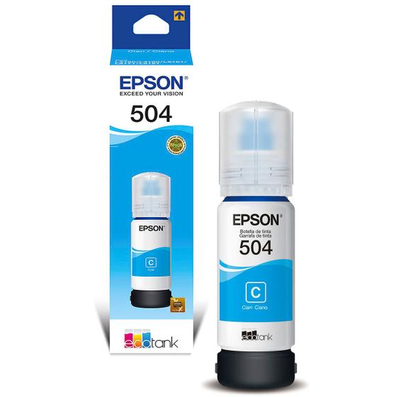 Imagem de Refil Epson T504 Ciano 70ml para Impressoras L4150 / L4160 / L6171 / L6161 e L6191 - T504220