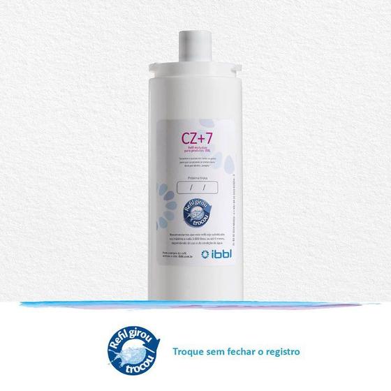 Refil filtro IBBL CZ+7 com ícone gráfico do sistema Girou Trocou abaixo