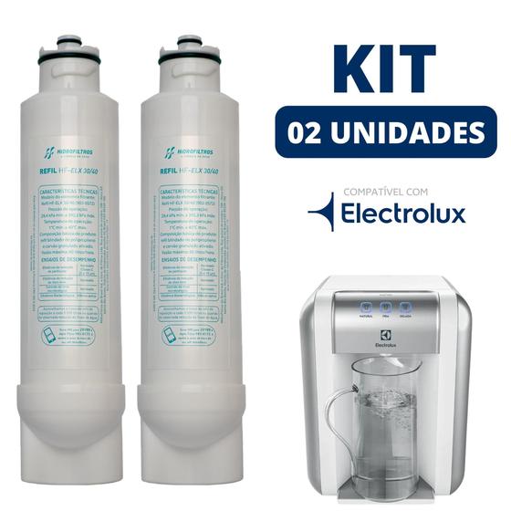 Imagem de Refil Filtro para Purificador de água Electrolux Compatível Vela Elx 30/40 Kit 2