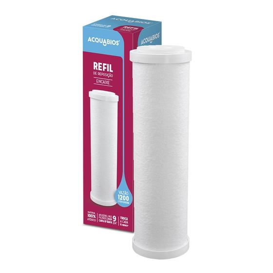 Imagem de REFIL FILTRO POLIPROPILENO PP LISO 25 MICRA 9.3/4" 25cm COM ENCAIXE ACQUABIOS